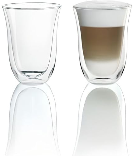 Delonghi Latte Macchiato Kaffee 2er Doppelwandiges Thermoglas