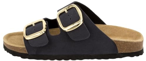 Supersoft Classic Pantoletten – Damen & Herren Sandalen mit 2 großen Schnallen, Leichte EVA-Sohle, Bequeme Passform, Leder-Innensohle, Temperaturregulierend