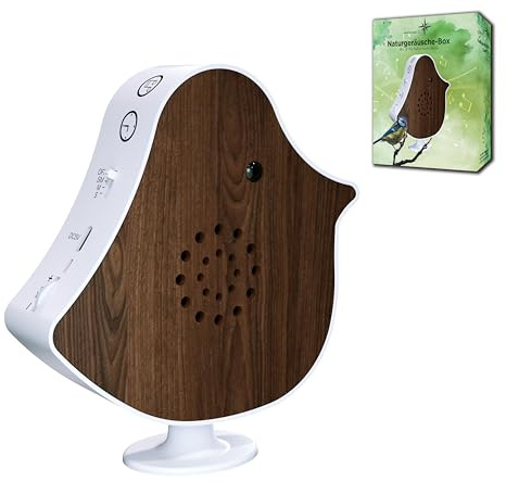Northpoint Naturgeräusche Box Vogel Sound Box Echtholz Bewegungsmelder Sound Sensor Timer USB-C (Nussholz)