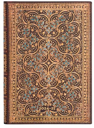 Paperblanks 18-Monatskalender 2025, Restauration, Midi, Horizontal, Elastikband-Verschluss