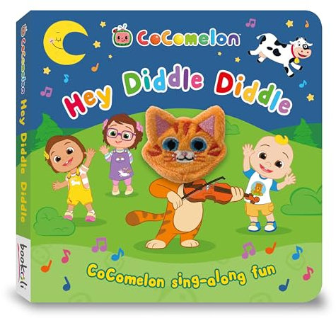 Bookoli - CoComelon Finger Puppet Book - Hey, Diddle Diddle - CoComelon Sing-Along Fun - Board Book for Babies and Toddlers - Baby Shower Presents