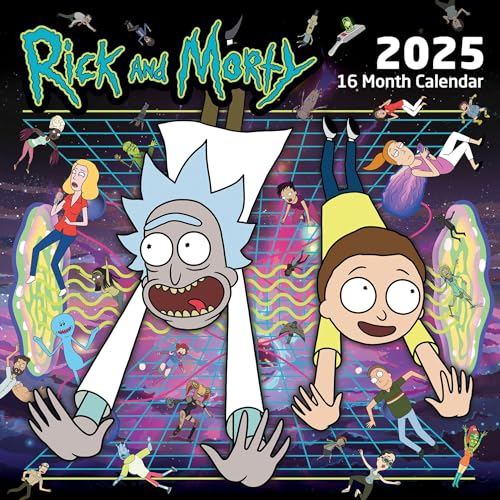 Pyramid – Rick and Morty 2025 Broschürenkalender, 30x30cm, Monatskalender für Fans der beliebten Serie, Monatsübersicht, nachhaltig nur mit Papierumschlag