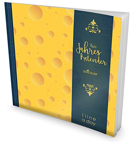 GOCKLER® 3 Jahres Kalender: 190+ Seiten Journal für 3 Jahre || Glänzendes Softcover || Ideal als Tagebuch, Terminplaner, Notizkalender oder Tagesplaner || DesignArt.: Käse