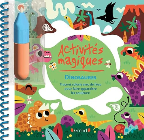 Activités magiques Dinosaures Livre d'activités et de coloriage magique à l'eau avec un feutre À partir de 3 ans