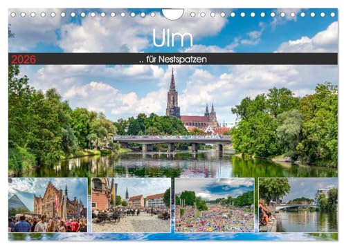 Ulm für Nestspatzen (Wandkalender 2026 DIN A4 quer), CALVENDO Monatskalender: Aufnahmen der Stadt Ulm am Tage (CALVENDO Orte)