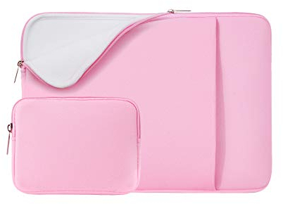 RAINYEAR 14 Pulgadas Funda Protectora para Portátil Compatible con 14 DELL HP ASUS Laptop Chromebook Ordenador Portátiles Caso con Bolsa de Accesorios y Bolsillo Delantero(Rosa,Versión Mejorada)