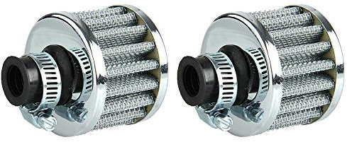 Mintice 2 X 12MM Mini Plata Cono de Motor de Coche Universal de Admisión de Aire Frío Filtro de Turbo Limpio de Ventilación de Vehículo