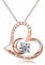 PRETTERY Rose Gold Plated Sterling Silver Necklace I Love You to The Moon and Back Zirconia Heart Pendant Gifts for Women,18+2 Chain
