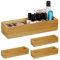 Relaxdays 4 x Ordnungsbox Bambus, stapelbar, natürliche Optik, Aufbewahrungsbox Küche, Bad, Dekobox, HxBxT: 5 x 23 x 7,5 cm, natur