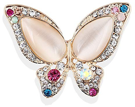 YAZILIND Vintage Schmuck Große Emaille Schmetterling Strass Brosche Corsage für Hochzeit Prom Party Opal