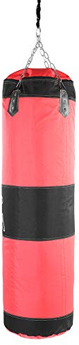 Keen so Sacco di Sabbia Vuoto, Sacco da Boxe da Allenamento Vuoto Sacco di Sabbia da 0,6 m - 1,2 m Lotta da Karate Punch Punch Sacco da Sabbia (Rosso/Verde)(100cm-Rosso)