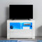 Panana Modern TV Stand Unit Cabinet with LED Lights High Gloss Door TV Entertainment Cabinet with Storage Drawer and Shelves for Living Room White (White)