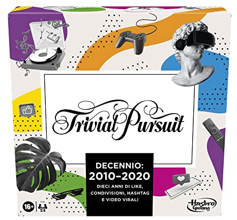 Hasbro Trivial Pursuit 2010-2020 - Brettspiel für Erwachsene und Jugendliche, Fragen und Antworten zur Volkskultur von 2 bis 6 Spielern (Kartenspiel, Hasbro Gaming), Part_B092ZXG72X, Mehrfarbig.