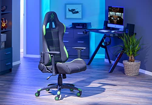 Inter Link - Gaming - Silla de Oficina - Silla ergonómica - Negro y Verde - Gaming Green
