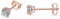 SNORSO Boucles d'oreilles Femme Argent 925, Clous d'oreilles Plaqué Or Rose Avec Zircon Cubique 5mm Rondes pour Femme Fille