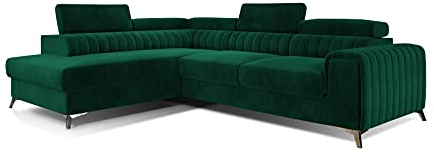All4All Ecksofa Carola mit Schlaffunktion Polstersofa Polsterecke L-Form Couch Sofa Möbel Wohnlandschaft Eckcouch Links Rechts 23 (Kronos19, Links)