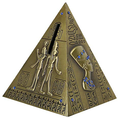 Ägyptisch Pyramiden Modell, Metallstatue Sparschwein, Vintage Ägyptische Pyramide Modell Galvanotechnik Zarte Touristen Spardose für Büro Wohnkultur Jubiläum(Bronze Medium)