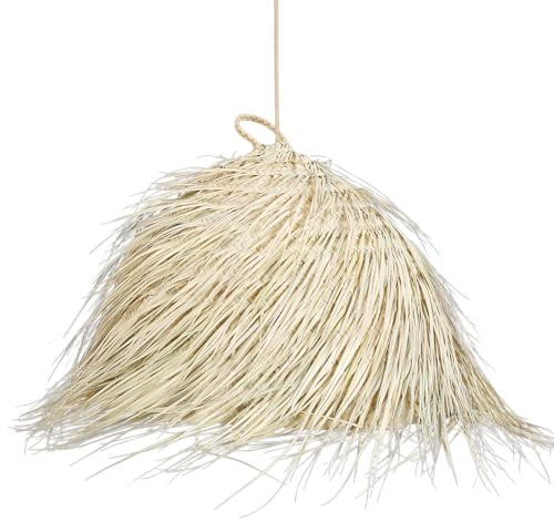 Bohome Living - Suspension Bohème en Paille, Lustre en Rotin Naturel, Fait main - Forme boule (L 60cm)
