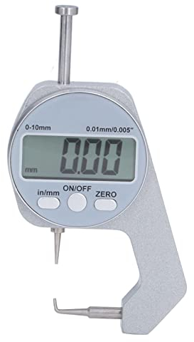 LiebeWH Spessimetro Gamma 0-10MM Schermo LCD Display Digitale Punta Curva Mini Spessimetro Strumenti di Misurazione dello Spessore per Materiali Morbidi