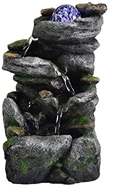 Fontaines d'intérieur Fontaine d'eau de Table avec Cascade de Roche en Cascade, Fontaine d'eau de Table Rock Falls Fontaines, Fontaine de Table en Pierre à Plusieurs Niveaux Décoration de Jardin