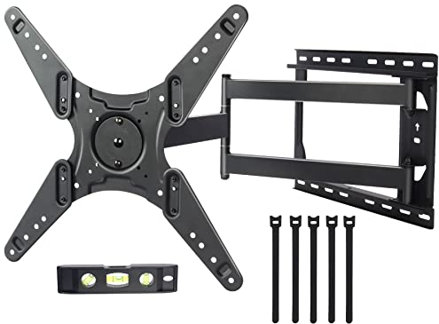 TV Wall Bracket Mount Swivel FORGING MOUNT Adjustable 765mm Long Reach Full Motion TV Mount Extendable Tilt Corner Tv Bracket for 26-65 inch Flat & Curved Tvs up to 50kg Max. VESA 400x400mm