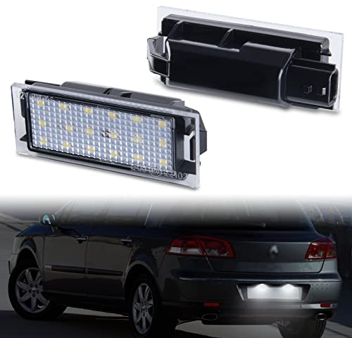 POPMOTORZ LED Kennzeichenbeleuchtung, 2 Stücke Nummernschildbeleuchtung mit CanBus Fehlerfrei für R-enault Captur Clio 3 Clio 4 Espace 4 Fluence Laguna 3 Mercede-s Citan Kombi 415 Smart Forfour 453