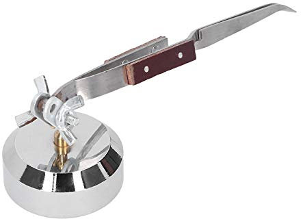 Dritte Hand Basis mit Pinzette, Lötpinzette, Metall-Rebound-Clip-Löt klemme Hardware-Schmuck-Werkzeuge(Gebogener Mund)