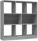 vidaXL Bücherregal, Standregal für Flur Wohnzimmer Büro, Büroregal mit viel Stauraum, Regal Aktenregal Raumteiler, Grau Sonoma Holzwerkstoff
