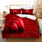 TAKOLI Bettwäsche 135 x 200 3D rote Herzen, Weiche Microfaser Liebe Glitzer Bettwäsche Set 2 teilig - für Partner Paare Bettbezug & 1 Kissenbezüg 80x80, mit Reißverschluss