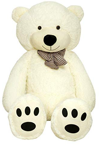 TEDBI Teddybär 240cm | Farbe Creme | Groß XXL Teddy Bear Gigant Plüschbär Stofftier Kuscheltier Plüschtier Größe XL Cremebär Teddi Bär