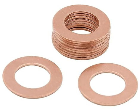 Lot de 10 rondelles plates en cuivre de 12 mm de diamètre intérieur pour voiture (M12 x 20 x 1)