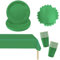53PCS Papiergeschirr Grün Papier Geschirr Set Party Weihnachts Party Geschirr Set, Grün Tischdecke Rechteckig,Pappteller,Servietten,Pappbecher für Geburtstag,Hochzeiten,Weihnachten Dekoration