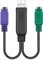 TECKEEN Convertitore splitter USB maschio a doppia femmina per PS2, adattatore per tastiera mouse