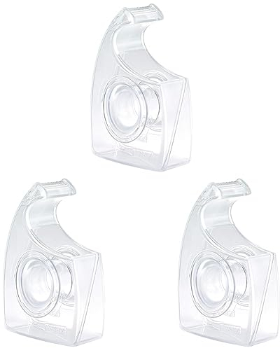 tesa Handabroller Easy Cut, für Rollen bis 33 m, transparent (Packung mit 3)