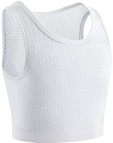 XUJI Transgender FTM Trans Traspirante Mezzo Binder per il seno (W, S)
