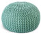 casamia Pouf Ø 55 o. 45 cm Strickhocker Sitzpouf Bodenkissen Premium Outdoor nachhaltig Größe ø 45 cm, Farbe Mint - Ocean Wave
