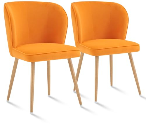 Sepnine Esszimmerstühle 2er Set, Stühle Esszimmer, Samt Küchenstuhl, Polsterstuhl mit Metallbeinen, Komfortable Esszimmermöbel, Ergonomische Dining Chairs
