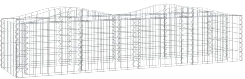 vidaXL Gabionen Hochbeet, Pflanzkasten mit Hochbogen, Drahtkorb Blumenkasten für Garten Terrasse, Gabionenkorb Steinkorb Blumentopf, 200x50x50cm Verzinktes Eisen