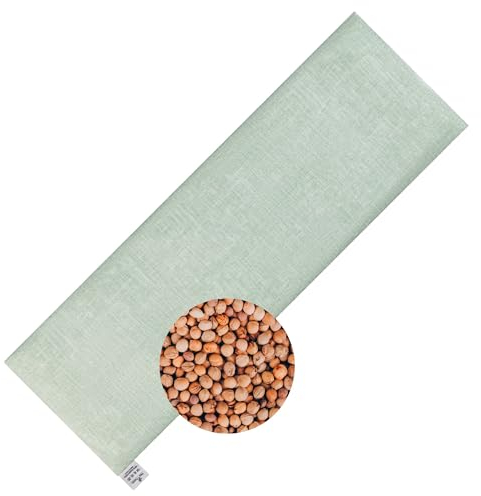 Körnerkissen Mikrowelle GROSS 60x20cm XXL : OEKO TEX Kirschkerne-Füllung | Bio Kirschkernkissen Traubenkernkissen, Wärmekissen: Schulter, Nacken, Rücken, Bauch, Beine (Grün)