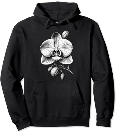 Orchidee, Schmetterlingsorchidee, Phalaenopsis schwarz farbe Pullover Hoodie