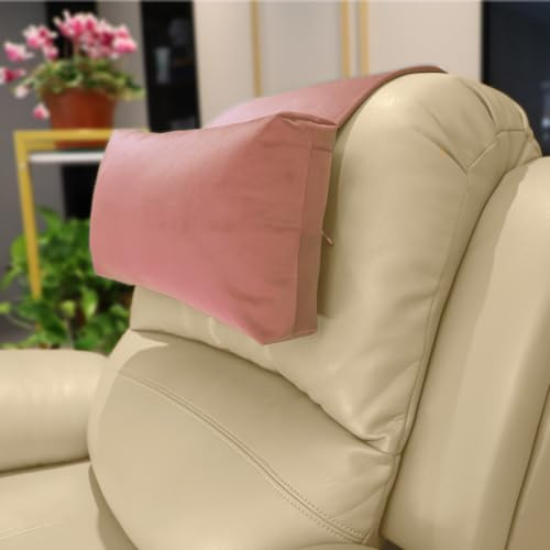 AmazeCov Samt-Liegestuhl-Kopfkissen mit rutschfester Unterseite - Verstellbare Nackenstütze zur Schmerzlinderung zu Hause, im Büro und auf Reisen (Rosa)