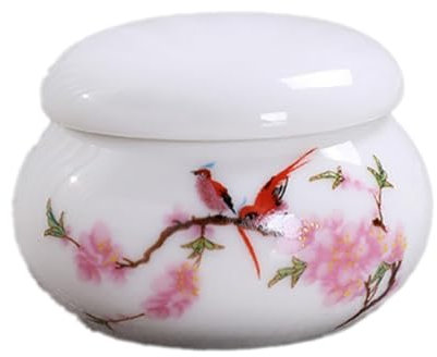 Wambere 2 Stück Teedose Keramik Vorratsglas Vintage Keramik Kosmetikdose Mit Deckel Lose Teedose Porzellan Gewürzbehälter Küchenbehälter Behälter Teebox für Kaffee Tee Kandis Gewürze Küche,Weiß