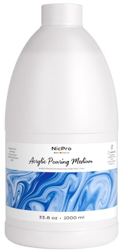 Nicpro Acrylic Pouring Medium 33.8oz / 1000ml, Acrylic Paint Thinner, Acrylics Flow Medium Improve Flow Consistency