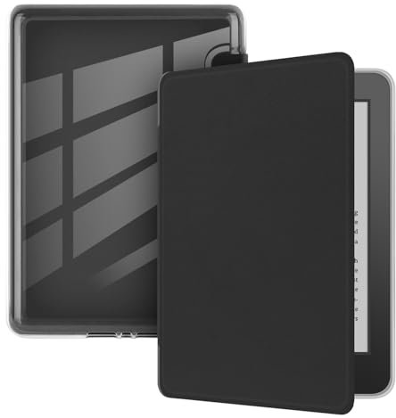 Case for 6 Kindle (10th Generation-2019 Release), Ultra Clear Soft Flexible Transparent TPU Back Cover with Auto Sleep/Wake for Kindle (MODEL NO. J9G29R), Black