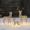 Lights4fun 3er Set Studley LED Rattan Hirsch Familie Rentier Figur Timer Weihnachtsbeleuchtung Außen und Innen Weihnachtsfigur Rentier Balkon Deko