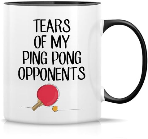 Retreez Funny Ping Pong Mug Gift Tears Of My Ping Pong Opponents Player Coach Table Tennis 11 Oz Ceramic Coffee Mugs - Motivational Inspirational birthday gifts - White Mug with Black Handle and Inner