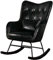 Nordic Schaukelstuhl für Wohnzimmer und Schlafzimmer, bequemer Sofasessel für Balkon und Freizeit, moderner schwarzer Lazy Chair