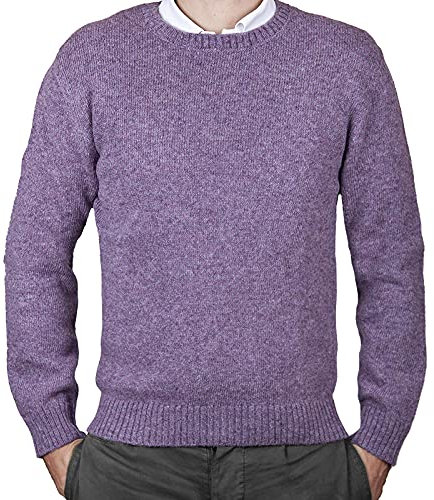 MA.AL.BI 1947 Pull Shetland 100 % laine fabriqué en Italie, rose, XL