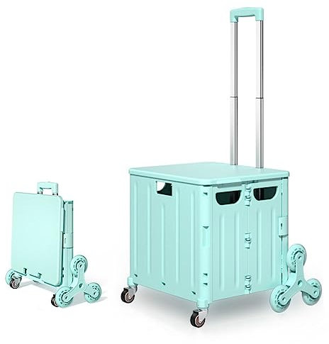 Carrello pieghevole per la spesa, 75 l, con manico telescopico e ruote silenziose, per generi alimentari e viaggi