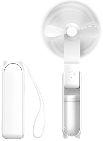 Tomedeks Ventilateur de Poche, Mini Ventilateur à Main Portable, à Piles Rechargeables par USB Ventilateur Personnel Pliable